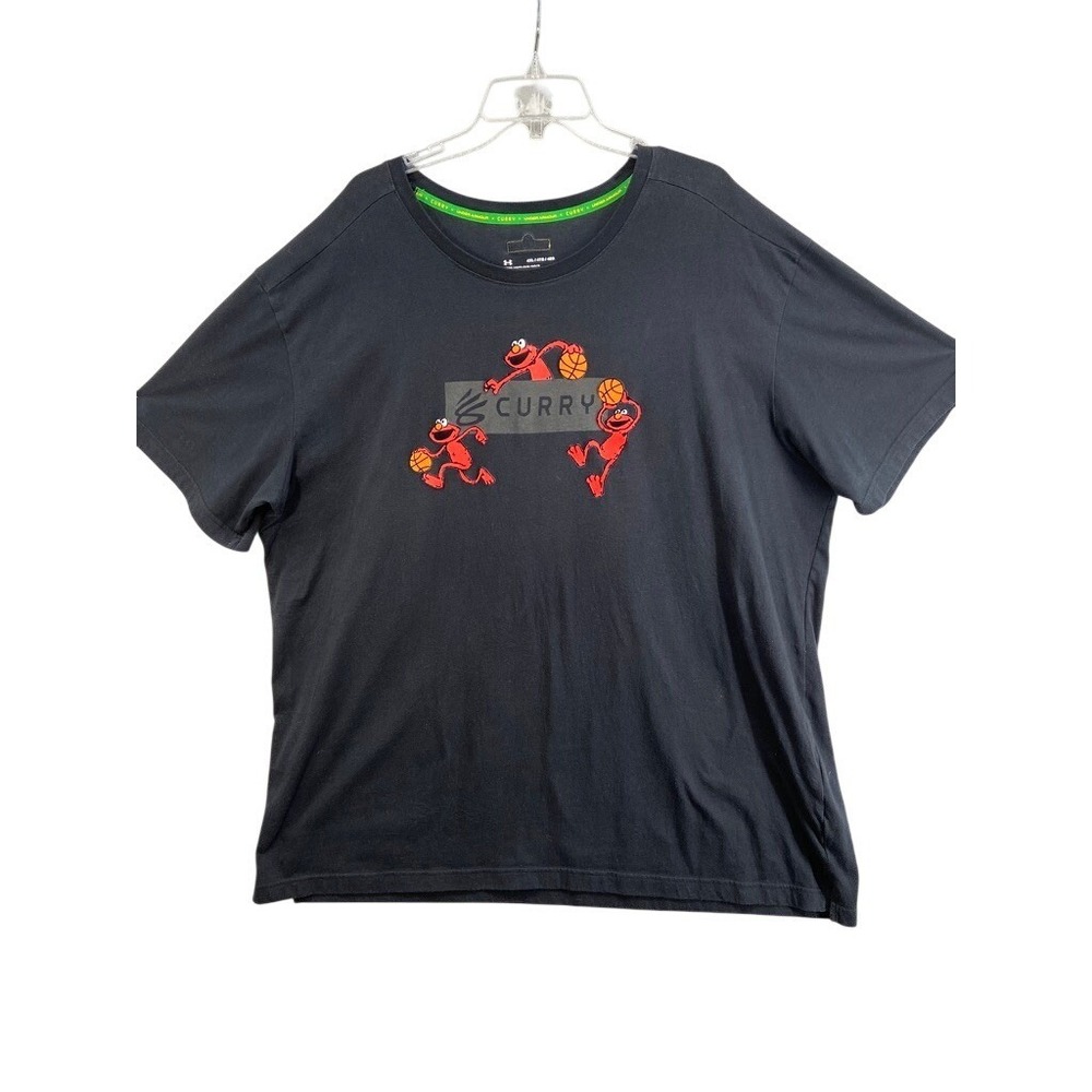 Under Armour Stephen Curry Sesame Street Elmo T-Shirt Sz 4XL Basketball Black